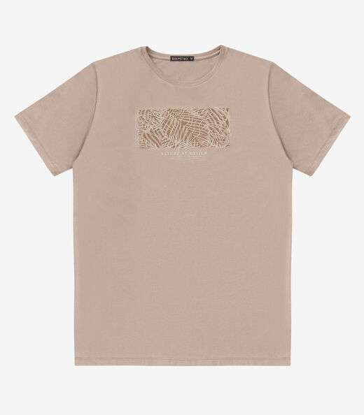 Camiseta Masculina Meia Malha Diametro Marrom