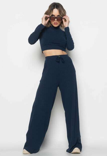 Image_Conjunto Comfy Cropped Manga Longa e Calça Wide Leg Canelado  Marinho Salvatore