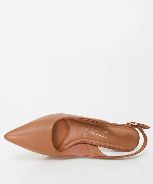 Scarpin Feminino Slingback Salto Fino Vizzano Marrom