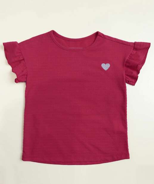 Image_Blusa Infantil Flocada Coração Marisa Tam 4 a 10 Rosa