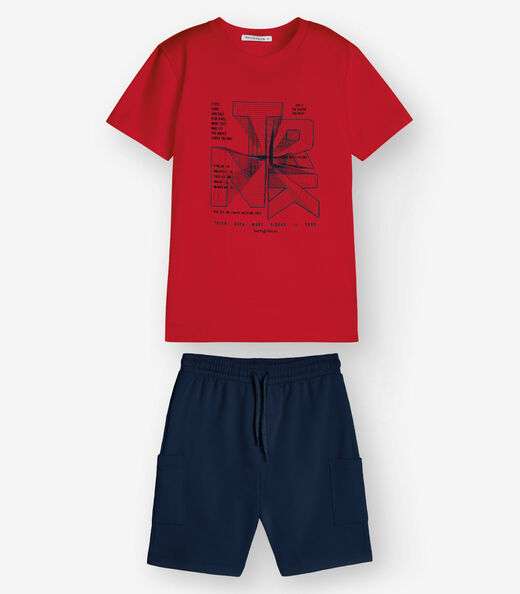 Image_Conjunto Camiseta com Bermuda Menino Trick Nick Vermelho