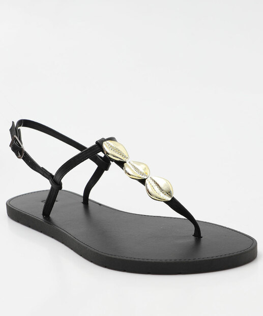 Image_Sandália Feminina Rasteira Conchas Marisa Preto