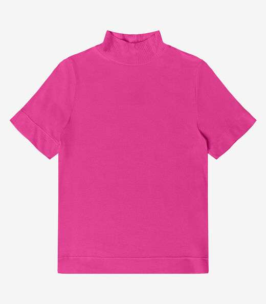 Blusa Feminina Gola Alta ViscoTrico Básica Endless Rosa