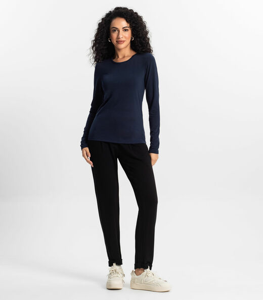 Blusa Manga Longa Feminina Rovitex Azul