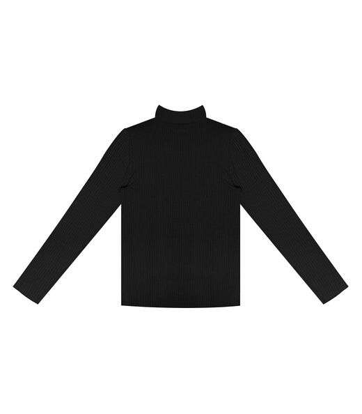 Blusa Manga Longa Canelada Rovitex Preto