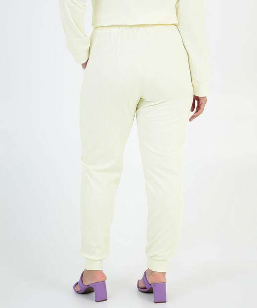 Calça Feminina Plus Size Jogger Moletom Flanelado Bolsos    