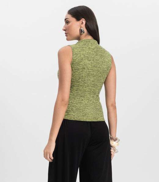 Regata Feminina com Gola Infinita Cor Amarelo