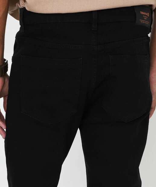 Calça Masculina Jeans Skinny Bolsos Jezzian Preto