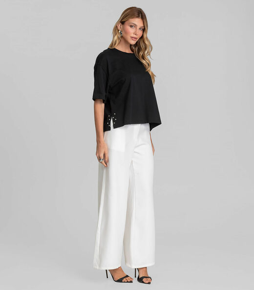 T- Shirt Feminina Manga Curta Box Dianna Preto