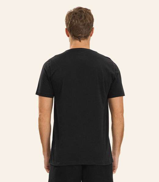 Camiseta Masculina Meia Malha Diametro Preto