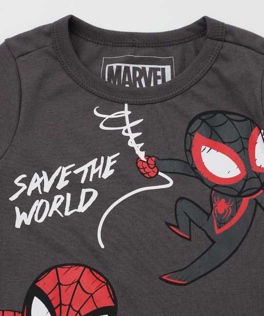 Conjunto Infantil Homem Aranha Tam 1 a 3 Cinza