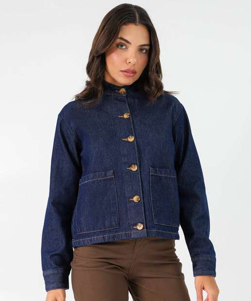 Image_Jaqueta Feminina Jeans Bolsos Marisa Azul