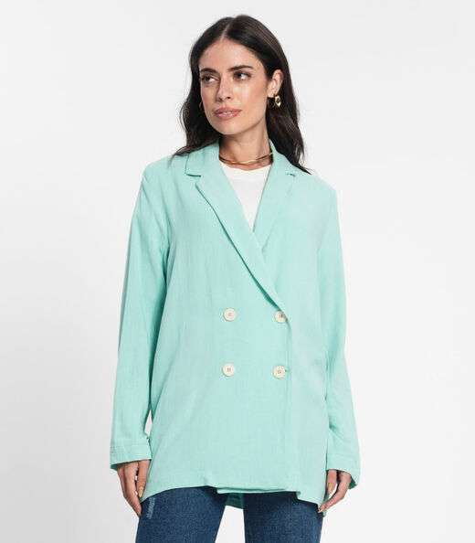 Blazer Feminino Em Linho Endless Verde