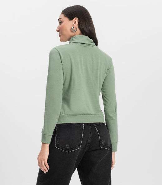 Blusão Gola Alta Infinita Cor Feminino Verde