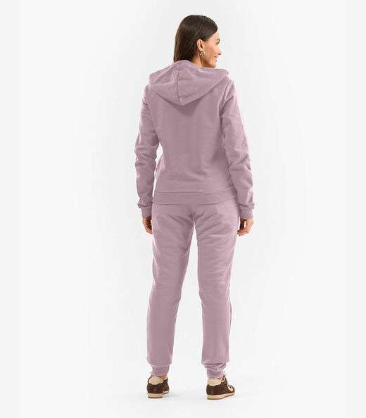 Jaqueta com Capuz em Moletom Rovitex Rosa