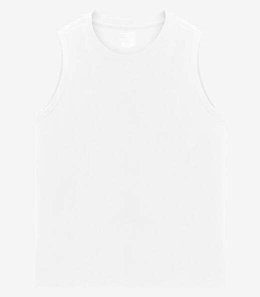 Regata Masculina Básica Meia Malha Diametro Branco