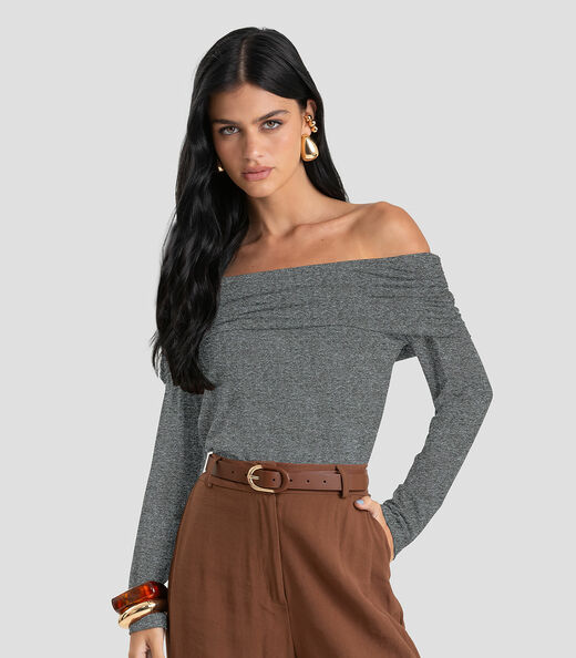 Image_Blusa Feminina Ombro a Ombro em Malha Visco Dianna Cinza