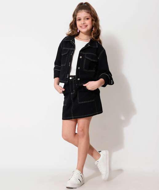 Saia Juvenil Sarja Bolsos Marisa Tam 10 a 16