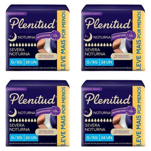 Image_Kit com 4 Unidades de Plenitud Roupa Intima Noturna para incontinência urinaria