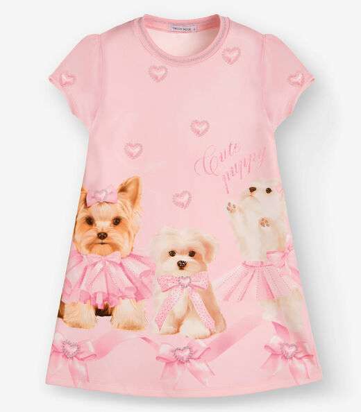 Vestido Ponto Roma Trick Nick Rosa