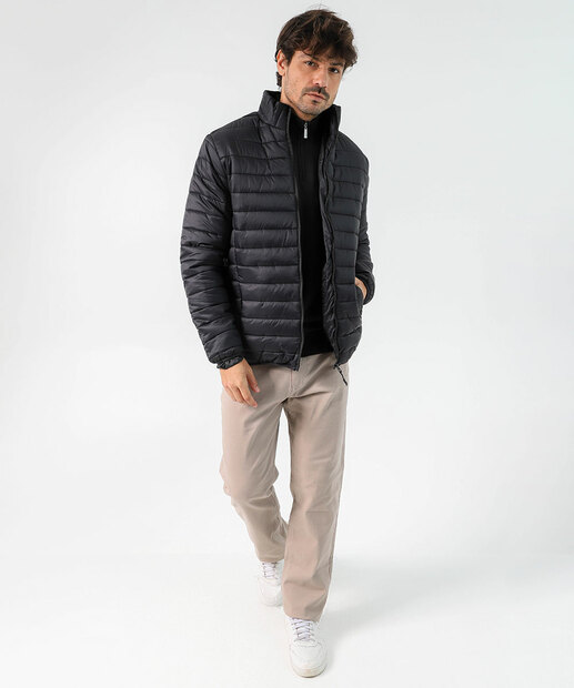 Jaqueta Masculina Puffer Bolsos MR Preto