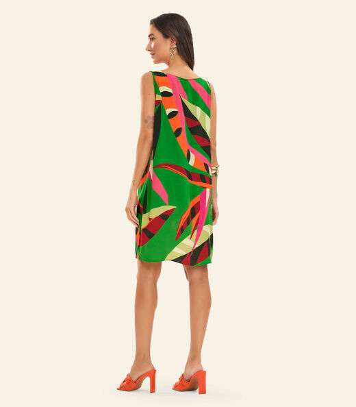 Vestido Curto Viscose Kyara Feminio Rovitex Verde