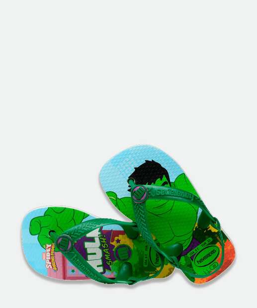 Chinelo Havaianas Bebê Hulk Marvel 