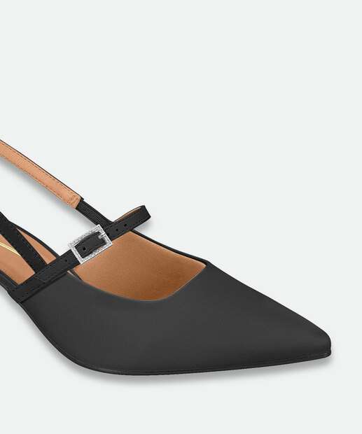 Scarpin Feminino Slingback Salto Fino Vizzano Preto