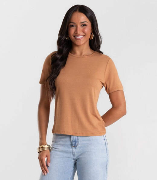 Image_Blusa Feminina Básica Visco Maquinetada Rovitex Marrom