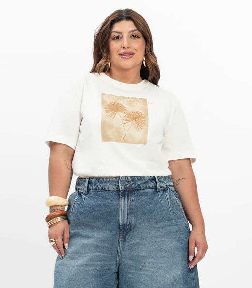 Image_Blusa Manga Curta Feminina Plus Size Secret Glam Marrom