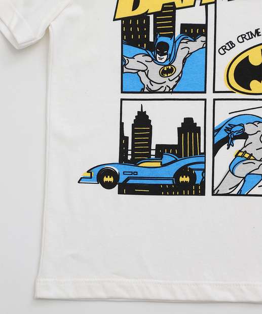Conjunto Infantil Batman Liga Da Justiça Tam 4 a 10 Off White
