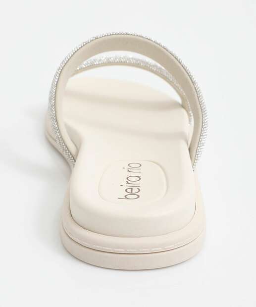 Rasteirinha Feminina Strass Beira Rio Branco