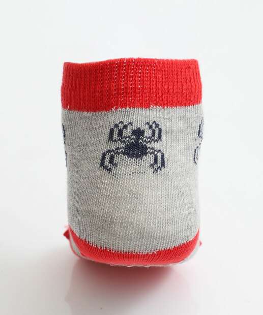 Kit 2 Meias Infantil Estampa Homem Aranha Marvel Vermelho 