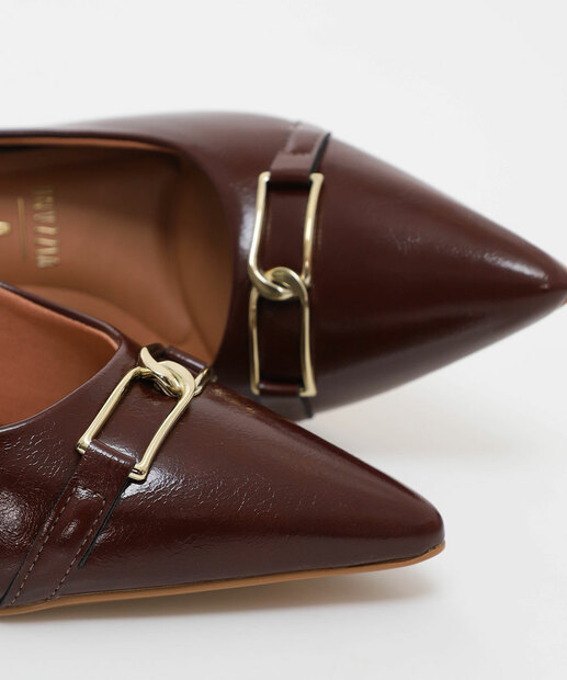 Scarpin Feminino Slingback Salto Fino Vizzano Marrom 