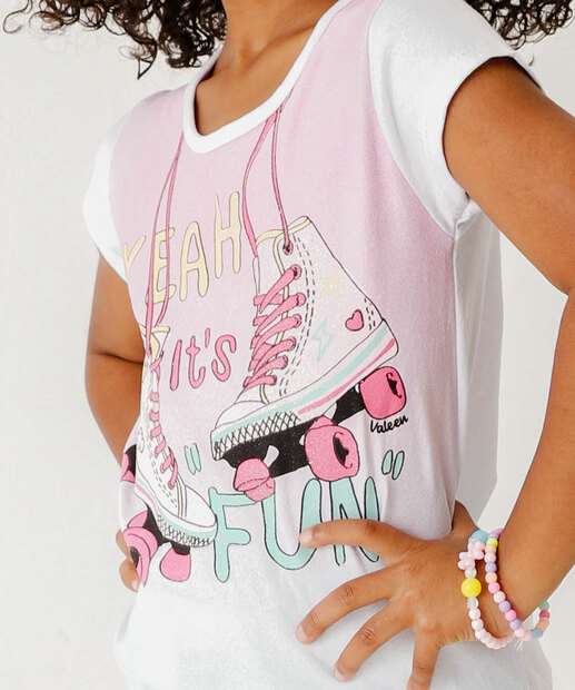 Conjunto Infantil Estampa Patins Marisa Tam 4 a 10