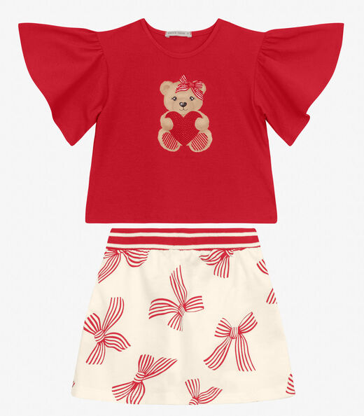 Conjunto Blusa com Shorts Saia Trick Nick Vermelho