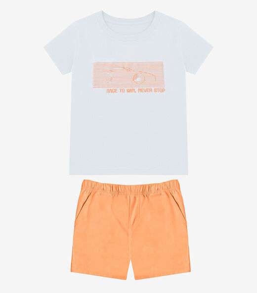 Conjunto Infantil Camiseta Com Bermuda Select Branco
