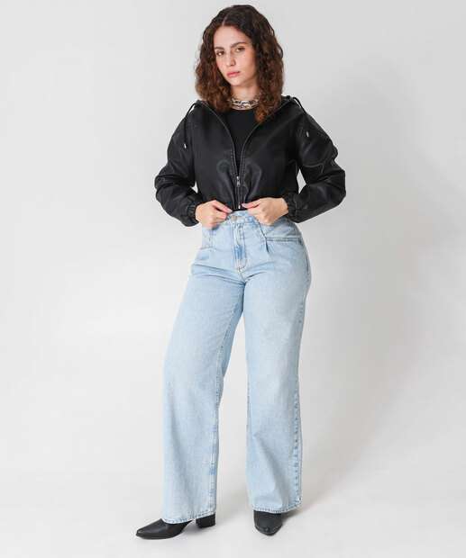 Jaqueta Feminina Bomber Bolsos Marisa Preto