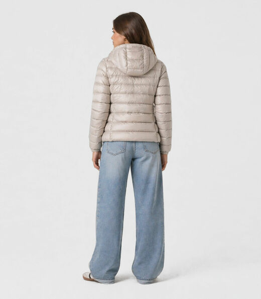 Jaqueta Juvenil Feminina Com Capuz Sea Surf Bege