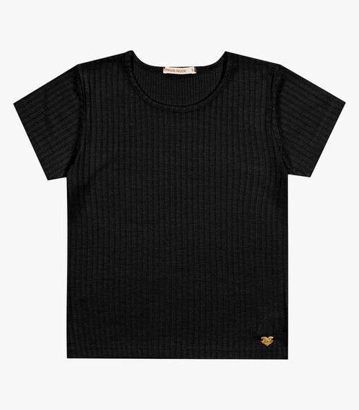Blusa Infantil Feminina Canelada Trick Nick Preto