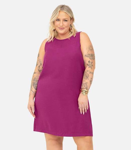 Vestido Regata Plus Size Secret Glam Roxo