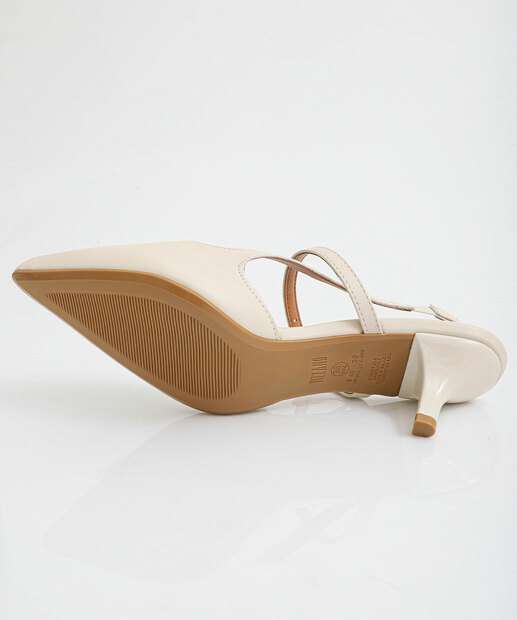 Scarpin Feminino Slingback Salto Fino Vizzano Off White