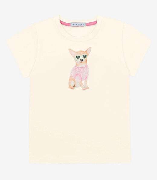 Image_Blusa Infantil Cotton Com Estampa Trick Nick Bege