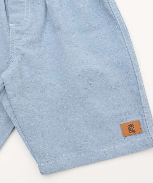 Bermudas Infantil Textura Marisa Tam 4 a 10 Azul