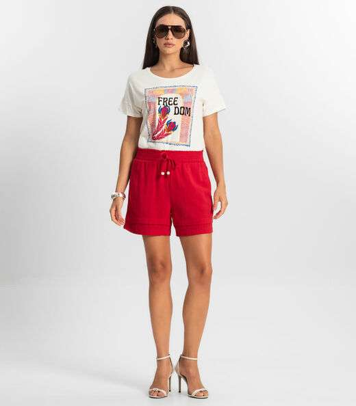 Shorts Feminino Linho Strong Endless Vermelho