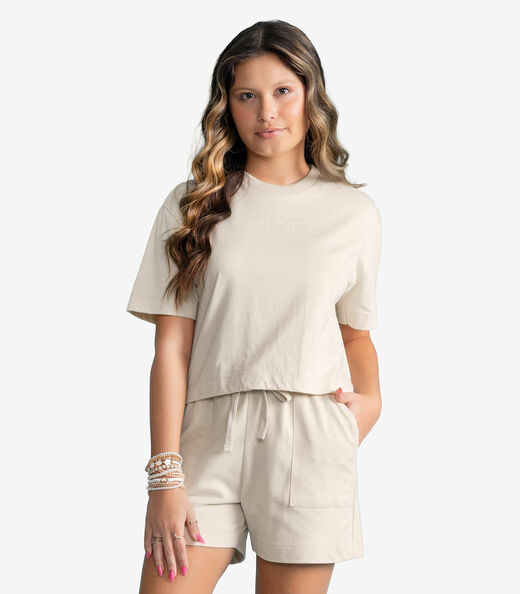 Image_Conjunto Feminino T-Shirt Box Com Shorts Minty Bege