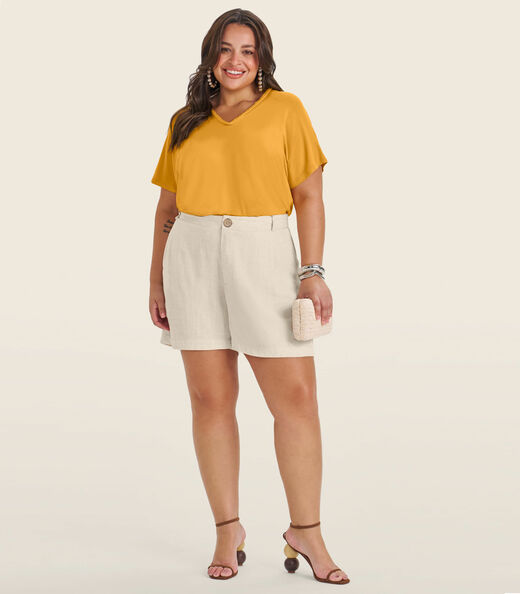 Image_Blusa Manga Curta em Viscotorcion Secret Glam Amarelo