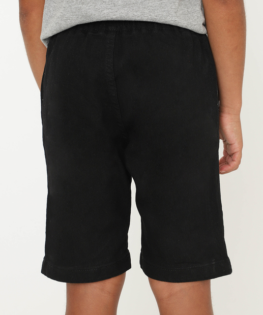 Bermuda Infantil Jeans Bolsos Tam 4 a 8 Preto