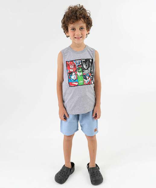 Image_Bermudas Infantil Textura Marisa Tam 4 a 10 Azul