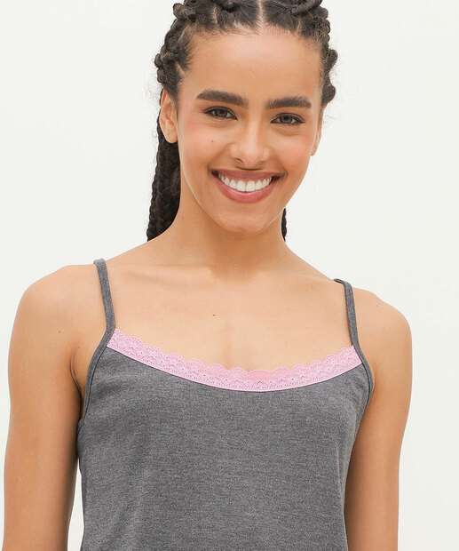 Pijama Feminino Recorte Alças Finas Marisa